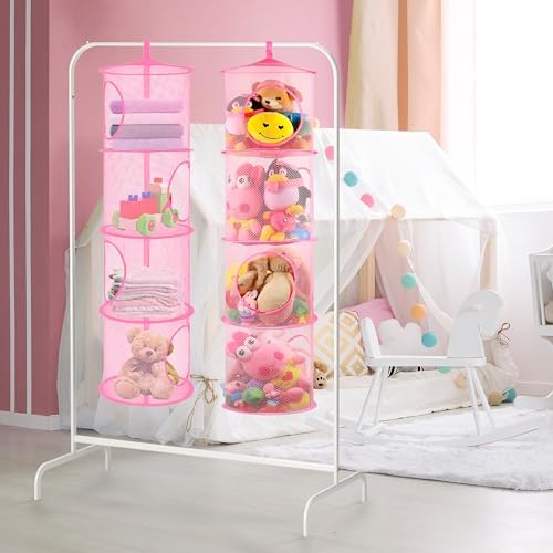 Hanging Stuffed Animal Storage Hammock Net 4 Tiers - Image 2