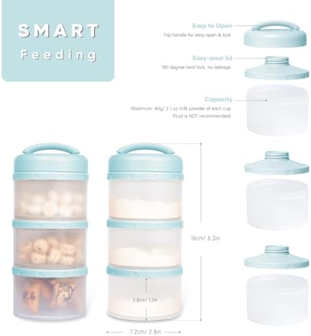 Termichy Stackable Formula Dispenser Portable: Milk Powder Container to go - Image 2