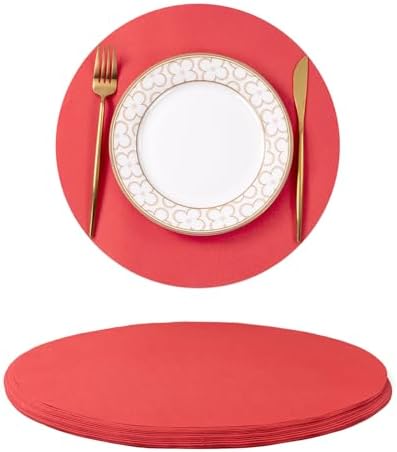 SHACOS 100 pcs Christmas Disposable Round Paper Placemats 13 inch Colored Paper by SHACOS