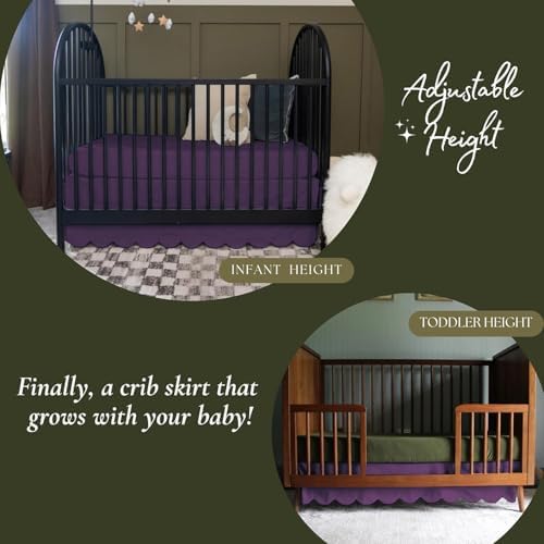 100% Microfiber Scalloped Crib Skirt 28"x 52" - Image 3