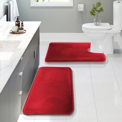 Clara Clark Bathroom Rugs, Velvet Memory Foam Bath Mat, Non-Slip Bath Rugs by ClaraClark