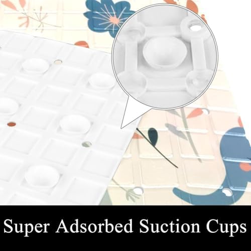 Bathtub Mat Non Slip 26.8x15.1 Inch, Cute Elephants Shower Mat - Image 3