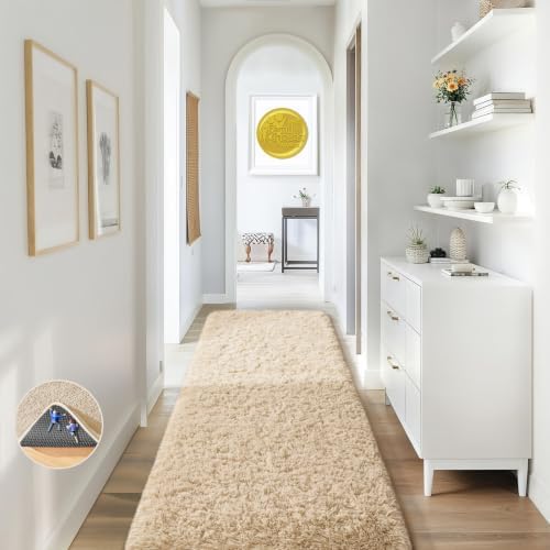 Ophanie 2x8 Runner Rug for Hallway, Upgrade Non-Slip Fluffy Soft Bedside Rugs by Ophanie