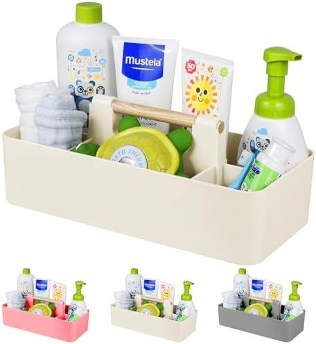 Baby Shower Caddy Plastic Nursery Portable Storage Organizer Beige by Unknown
