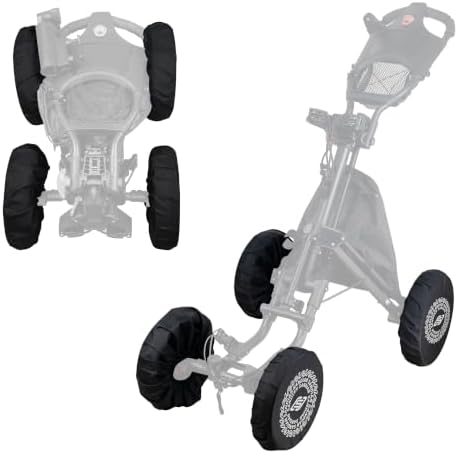 SANDIAN, Golf Hand Push Pull Cart Wheel Covers, Durable Waterproof Elastic Slip by SANDIAN