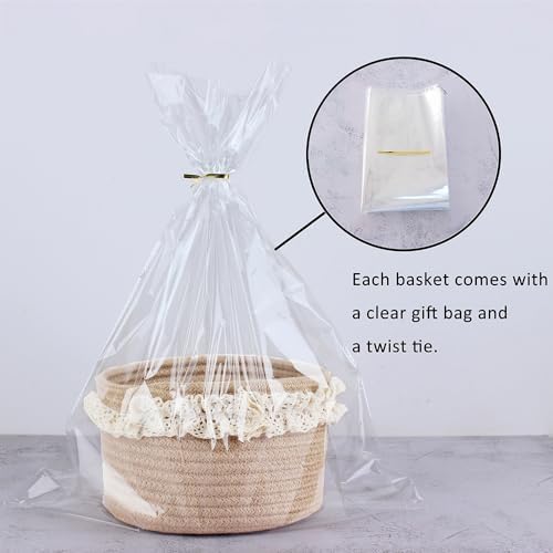 Basket for Gifts, Small Cute Decorative Jute Baskets for Baby - Image 2