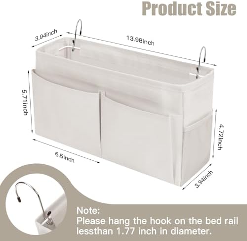 Bedside Caddy Organizer with Fixed Straps, Bunk Bed Caddy ideal - Image 2