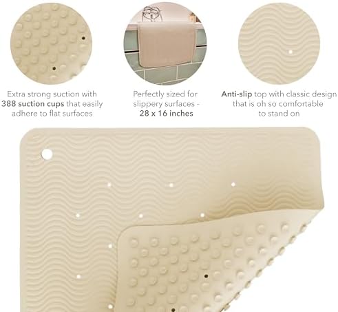HEVEA Natural Rubber Wave Bath Mat – Long 28 × 16 in - Image 3