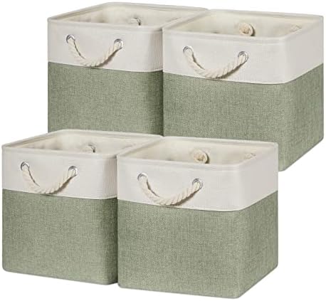 Temary Cube for Shelves 11 Inch Bin 4Pack Fabric Storage Baskets for Organizing by TEMARY