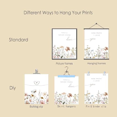 JBZDD 3Pcs Wildflower Nursery Wall Art – Boho Botanical Flower Posters - Image 6