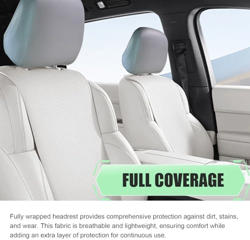 Shakas 2 PCS Cars Headrest Covers, Full Wrap-around Non-marking Fit - Image 4