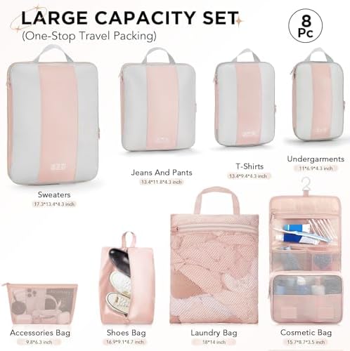 OlarHike 8 Set Compression Packing Cubes - Image 2