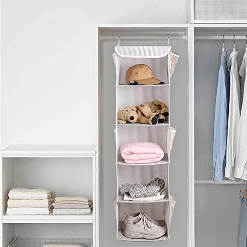 BrilliantJo 5 Shelves Hanging Closet Organizer, 2 Pack Hanging Storage - Image 5