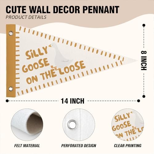 Silly Goose On the Loose Pennant Banner Flags Playroom Wall Art Decor - Image 6