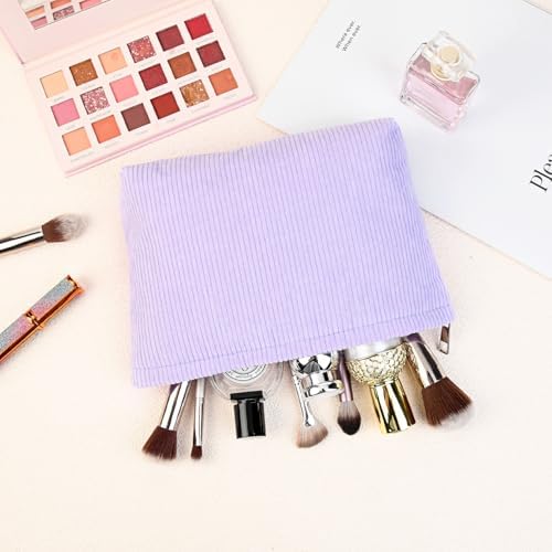 SOIDRAM 2 Pcs Corduroy Makeup Bag Large Cosmetic Bag Toiletry Bag Makeup Pouch - Image 5
