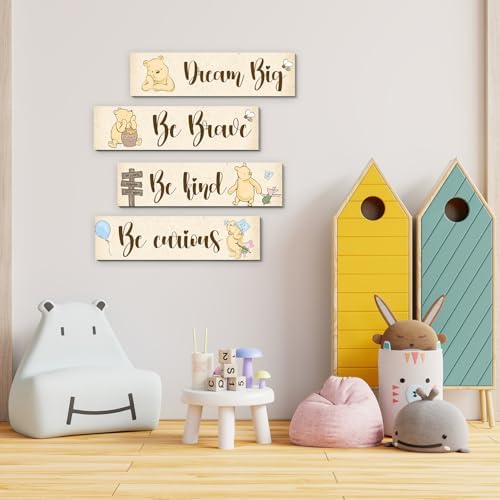 BirtDerr Winnie Nurasy 4Pcs Winnie Bedroom Wall Decor - Image 4