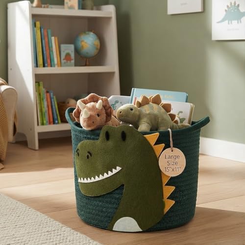 Nursery Storage Basket, Large Woven Cotton Rope Baby Bin - Image 2