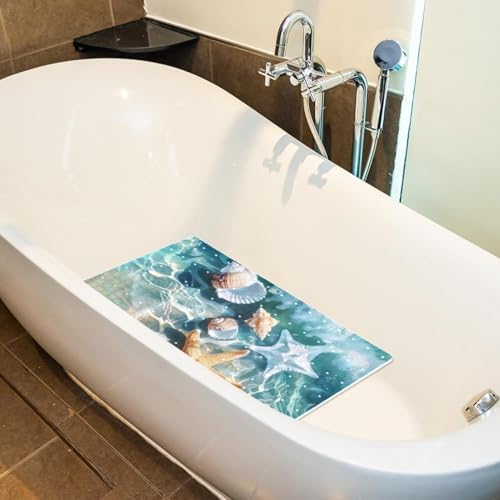 Shower Mat Non Slip, Beach Starfishes Shells Anti Slip Bath Mat - Image 4