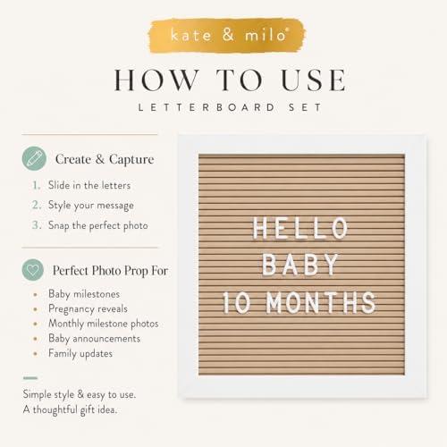 Kate & Milo Classic Wooden Letterboard, Photo Prop - Image 6