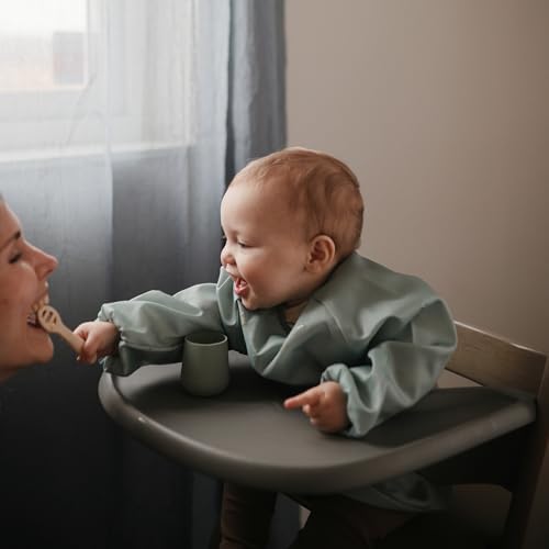mushie Long Sleeve Baby Bib | Water Resistant Adjustable Fit - Image 6