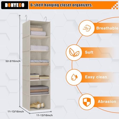 Hanging Closet Organizer 6-Tier, Oxford Wardrobe Storage - Image 3