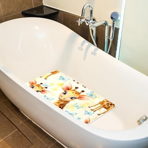 Shower Mat Non Slip, Giraffes Butterflies Anti Slip Bath Mat - Image 5