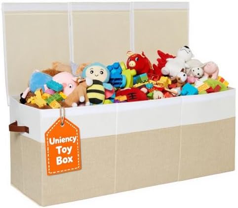 Extra Large Toy Box with Lid, Collapsible Toy Storage Chest by Uniency