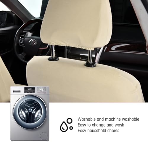 AUCELI 2PCS Car Headrest Covers, Soft Dust-Proof Anti-Scratch Breathable - Image 2