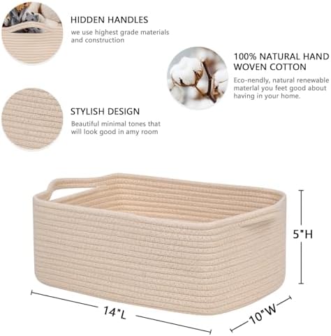 CubesLand Cute and Durable Small Cotton Rope Basket - Image 2