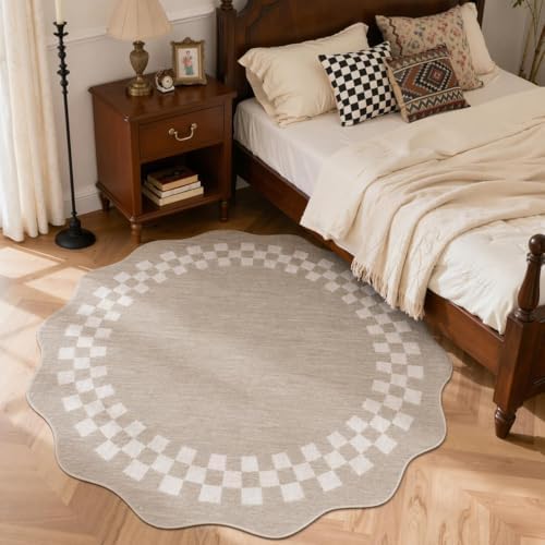 GarveeHome 6ft Scalloped Washable Round Rug - Image 2