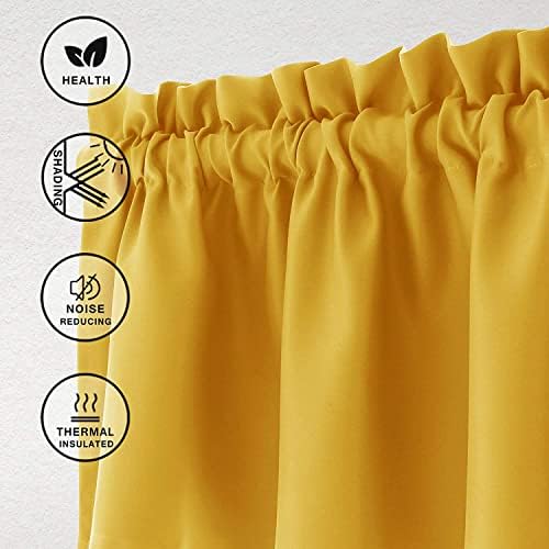 Hiasan Yellow Valance Curtains for Window 60 x 18 Inches 1 Panel - Image 2