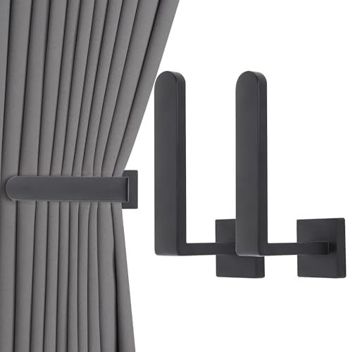 Groleca 2 Pack Metal Curtain Holdbacks, Curtain Tiebacks Hooks by GROLECA