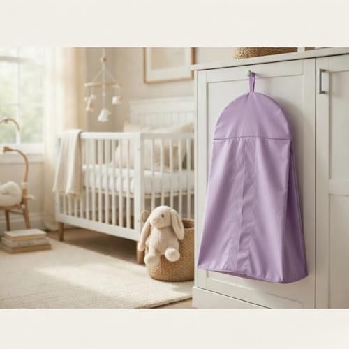 Light Purple Hanging Baby Diaper Caddy Organizer - Image 7