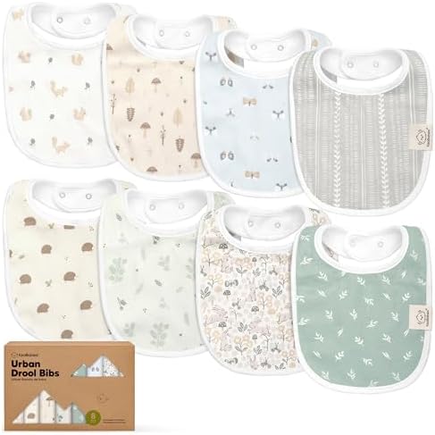 KeaBabies 8-Pack Organic Baby Bibs by KeaBabies