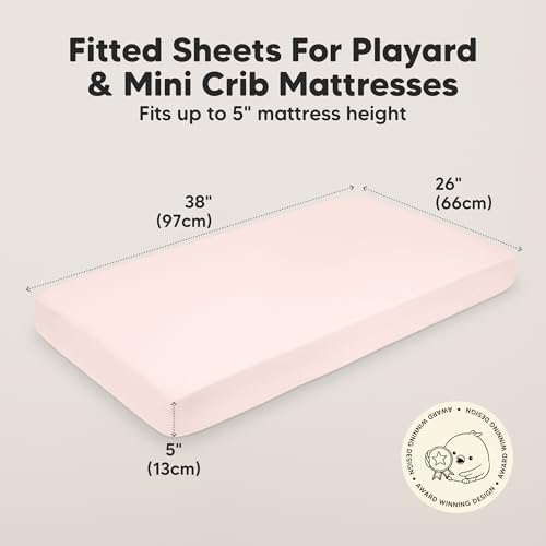 2pk Mini Crib Sheets Fitted 38x26 Pack N Play Mattress Sheet - Image 3