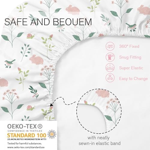 Little Grape Land Bassinet Sheets 4 Pack, Ultra Soft Baby Bassinet Fitted Sheets - Image 6