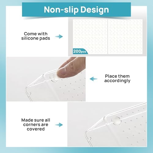 Vtopmart 44 PCS Clear Plastic Drawer Organizers Set, Vanity Organizer Trays - Image 6