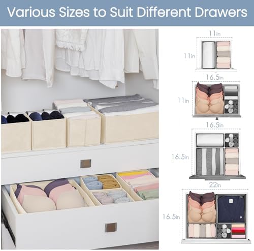 Criusia Drawer Organizer Clothes, 24 Pack Underwear Drawer Organizers, Foldable - Image 7