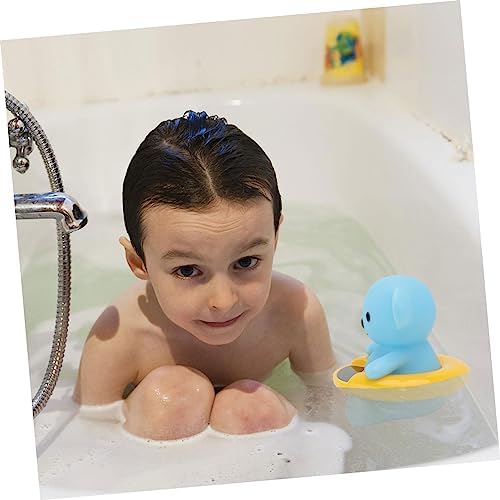 Bear Shaped Baby Bath Water Thermometer One Piece Plastic Blue - Image 5