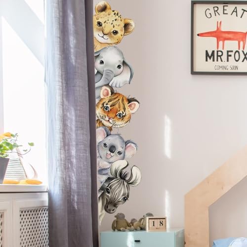 clothmile Watercolor Jungle Animal Wall Decal, PVC Sticker Decor - Image 3