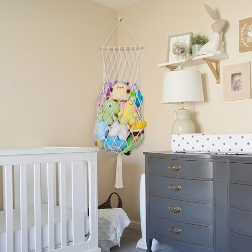 68 Inch Stuffed Animal Storage Net Corner Stuffy Hammock - Image 2