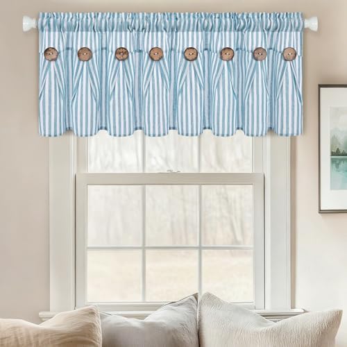 ASPMIZ Farmhouse Cotton Linen Valances - Image 2