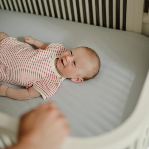 mushie Extra Soft Muslin Fitted Crib Sheet | 192 Thread Count | 28"x 52" - Image 5