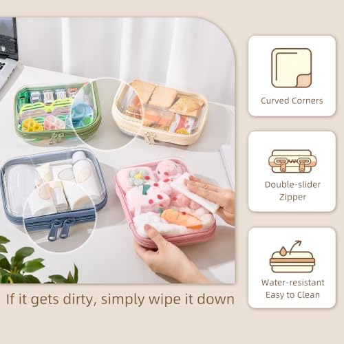 3-PCS Medium Clear Hard Shell Zipper Pouches - Image 5