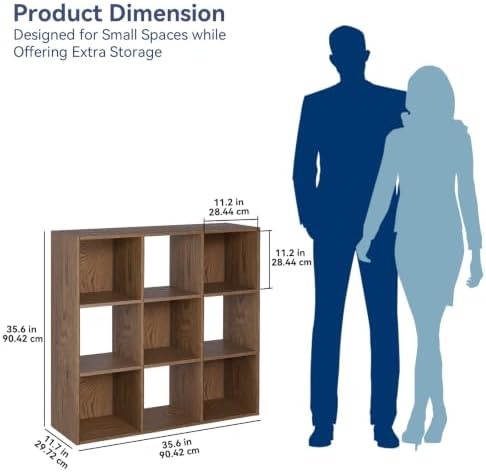 Whitmor 9 Cube Storage Organizer, Open Storage Display Bookshelf, Storage - Image 2