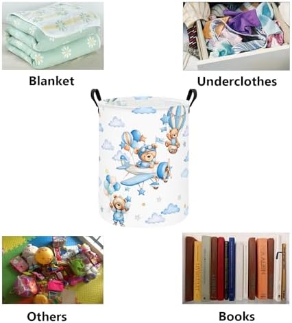 Foldable Waterproof Round Fabric Laundry Basket Home - Image 3
