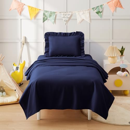 KKJIAF 3 Piece Navy Blue Toddler Sheet Set - Image 4