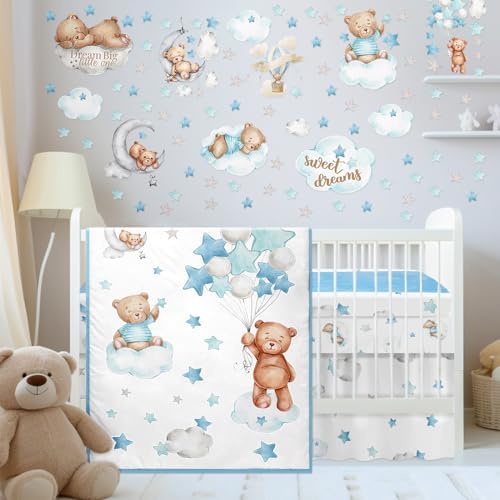 Mixweer 5 Pcs Crib Bedding Set Sheets Comforter Skirt by Mixweer