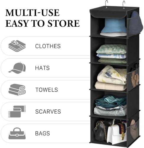 Simple Houseware 5 Shelf Hanging Closet Organizer - Image 5