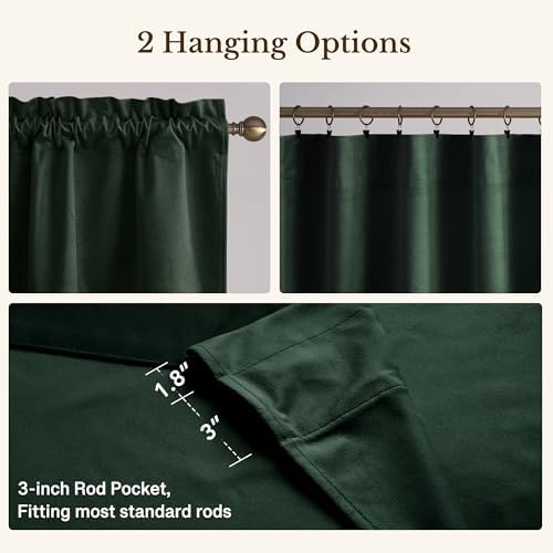 StangH Dark Green Christmas Velvet Valance 52x18 Inch, 1 Panel - Image 4